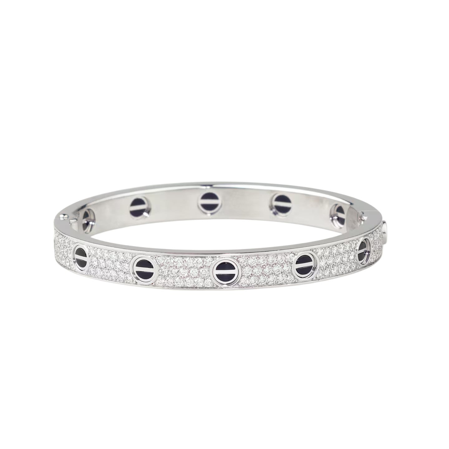 Classic 6.1mm Love Bangle - Diamond Pavé & Black Ceramic