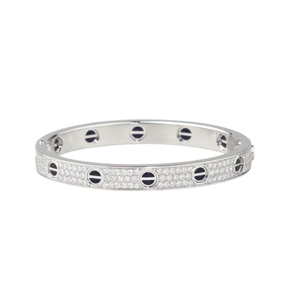 Classic 6.1mm Love Bangle - Diamond Pavé & Black Ceramic