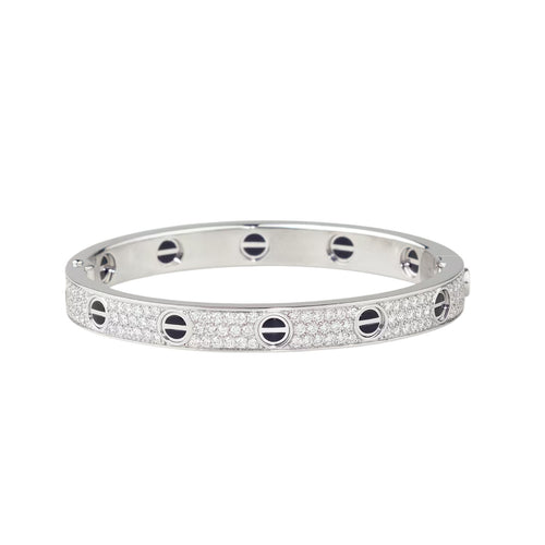 Classic 6.1mm Love Bangle - Diamond Pavé & Black Ceramic