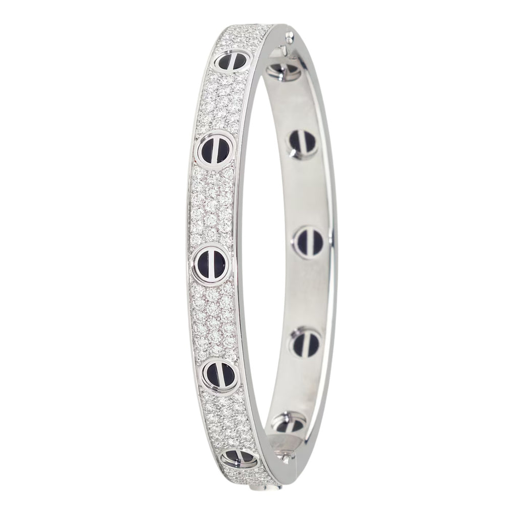 Classic 6.1mm Love Bangle - Diamond Pavé & Black Ceramic
