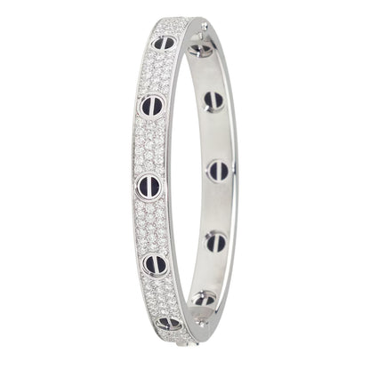 Classic 6.1mm Love Bangle - Diamond Pavé & Black Ceramic
