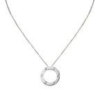 LIEBE Großer runder Anhänger 3-Diamant Halskette