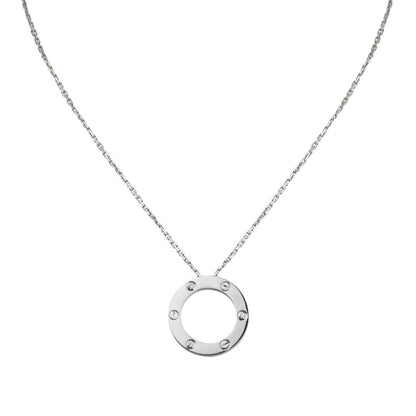 LOVE Large Circular Pendant 3-Diamond Necklace