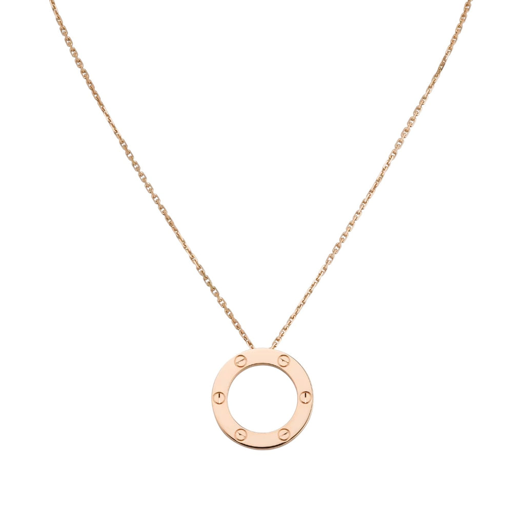 LOVE Large Circular Pendant Necklace