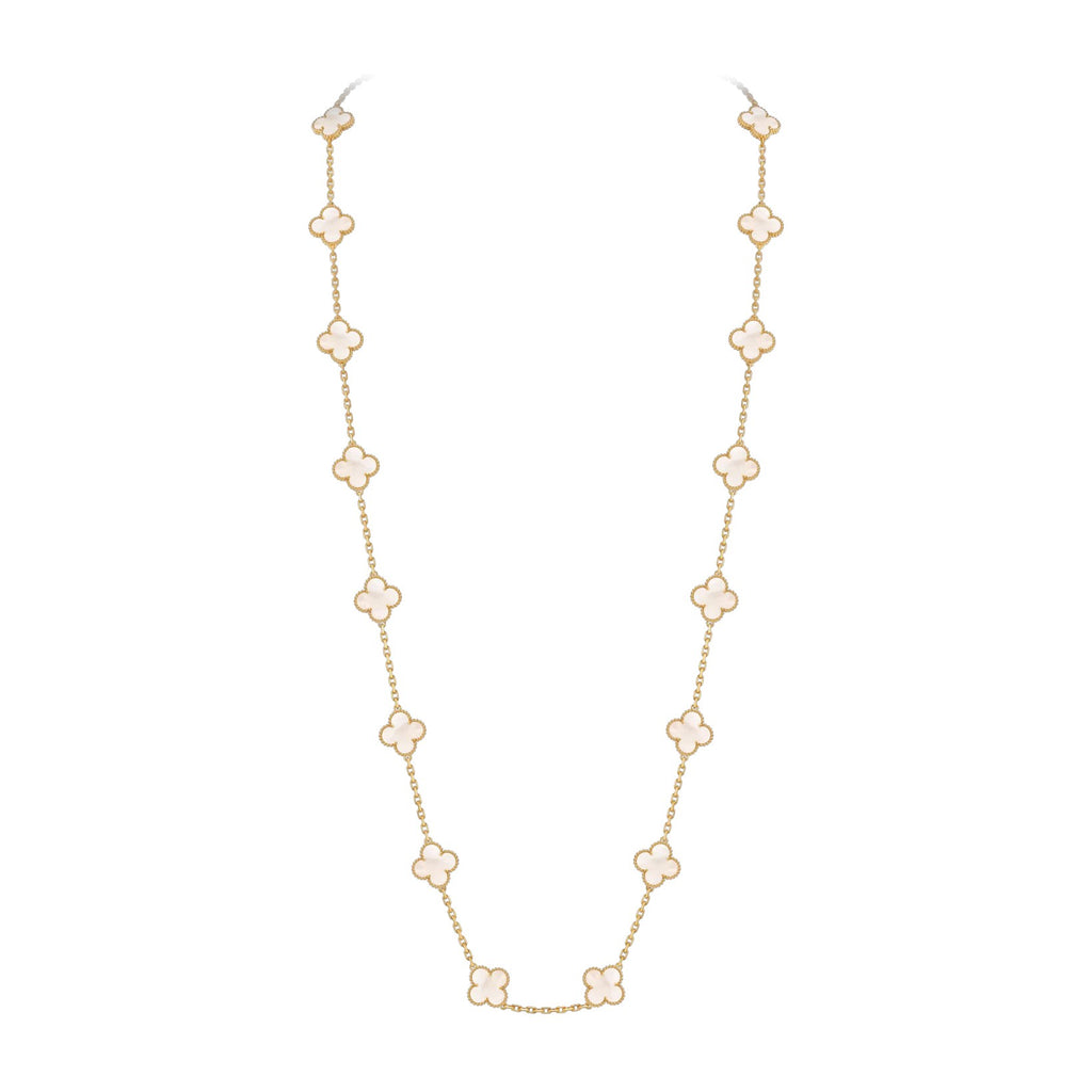 Klassische 20-Motiv Kleeblatt-Halskette Gold-Kollektion