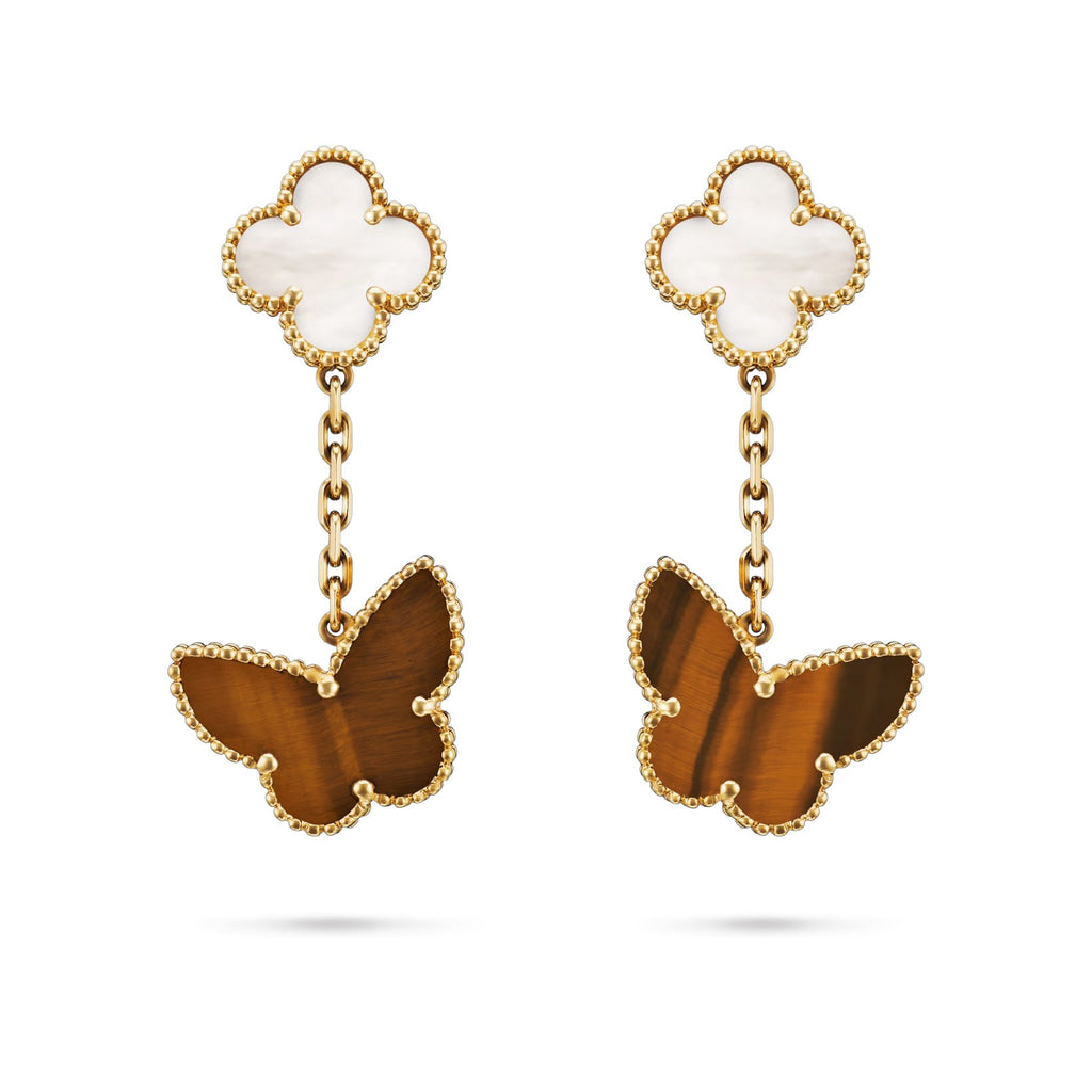 Clover Dual-Motif Statement Stud Earrings - Double-Charm Collection