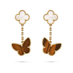 Clover Dual-Motif Statement Stud Earrings - Double-Charm Collection