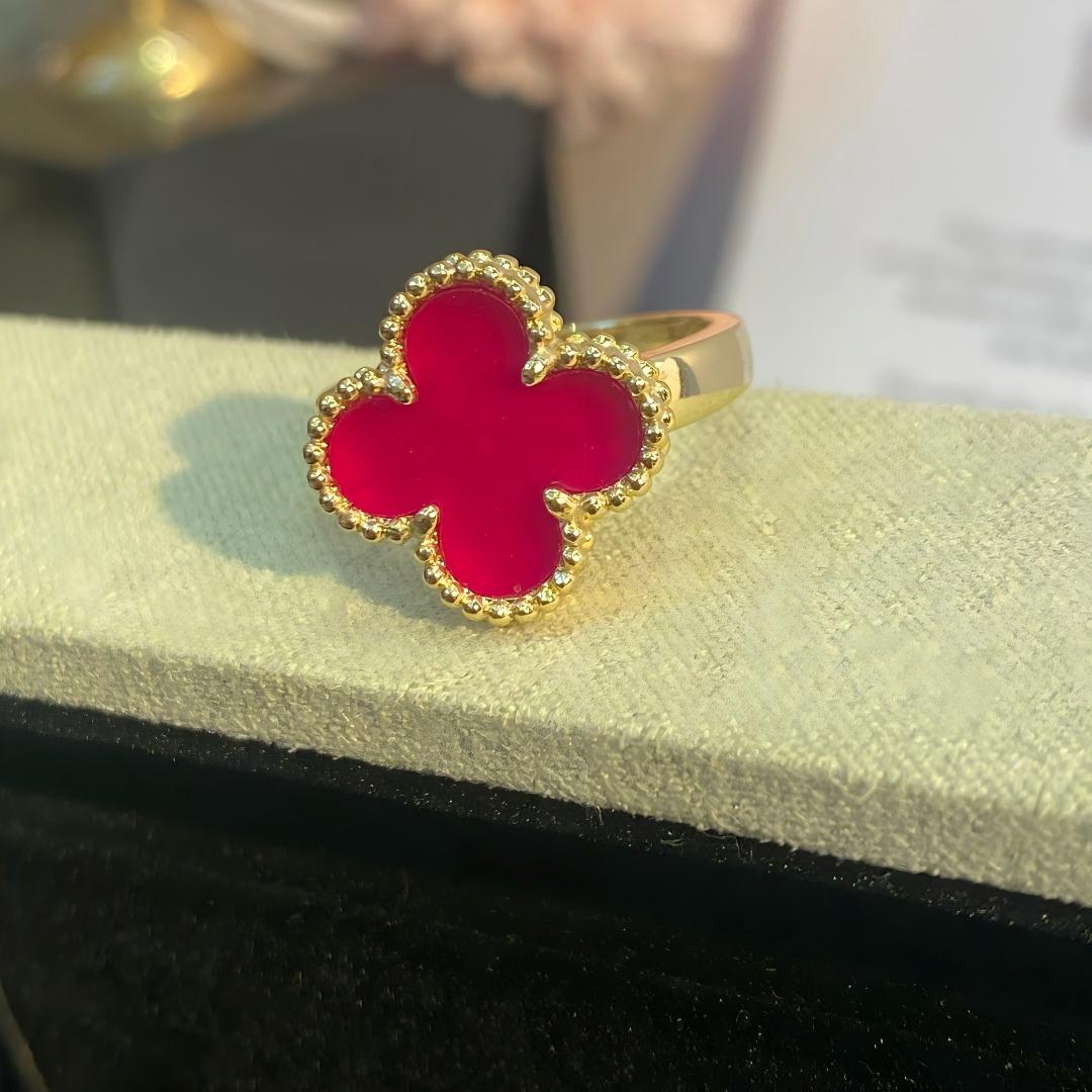 NEW CLOVER PINK ENAMEL RINGS