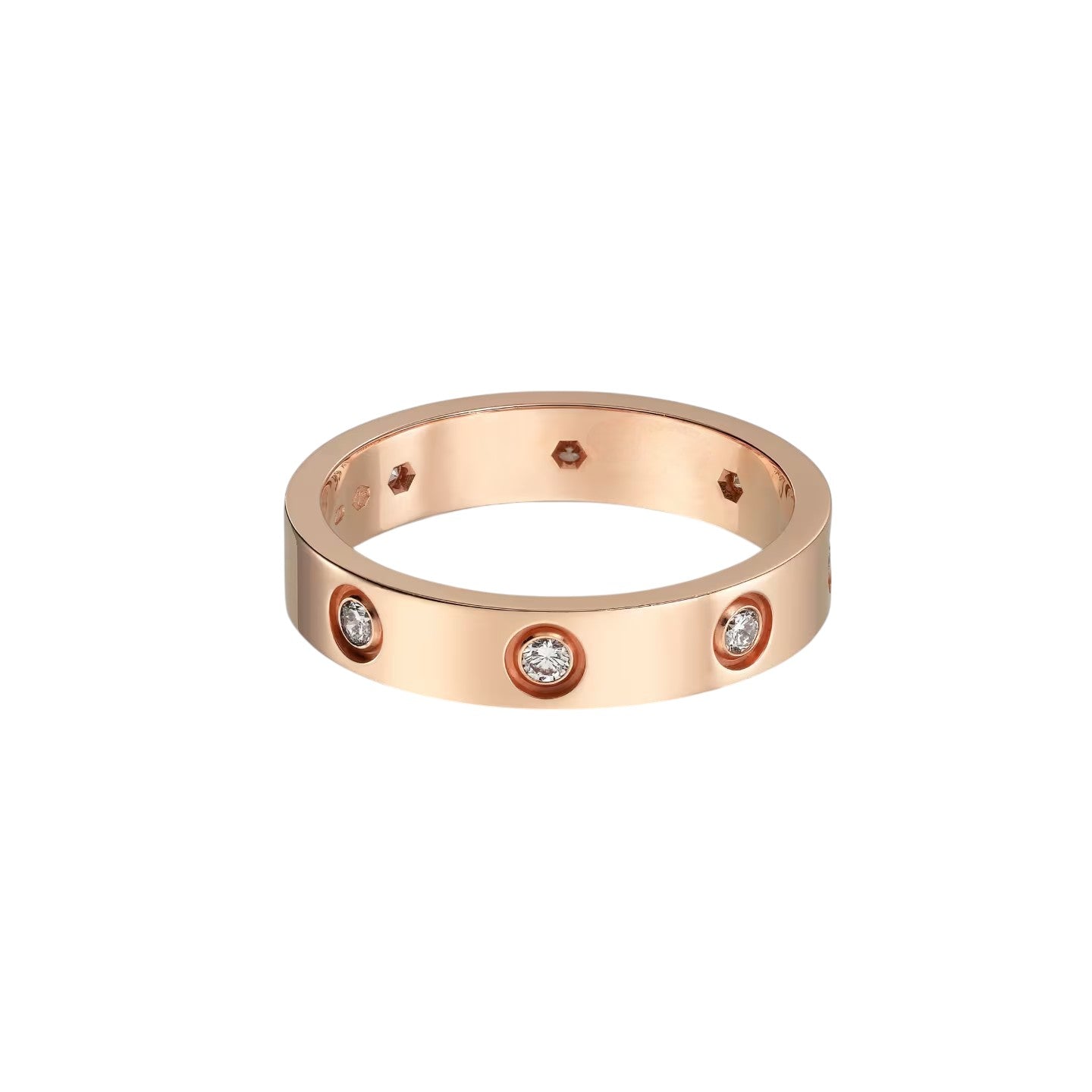 LOVE 4mm 8 Diamonds Ring