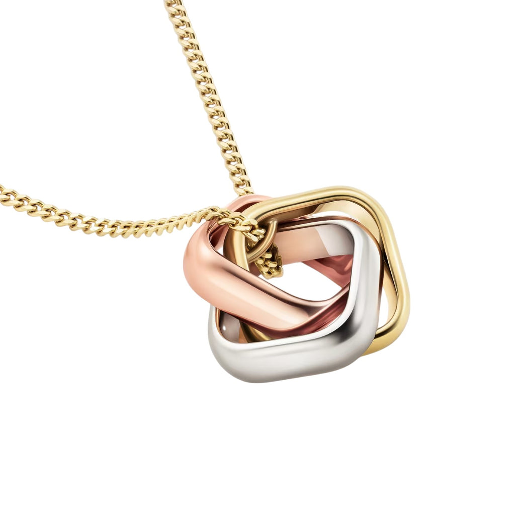 Dreifarbige quadratische Ringkette