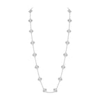 Classic 20-Motif Lucky Clover Long Necklace White Gold Collection