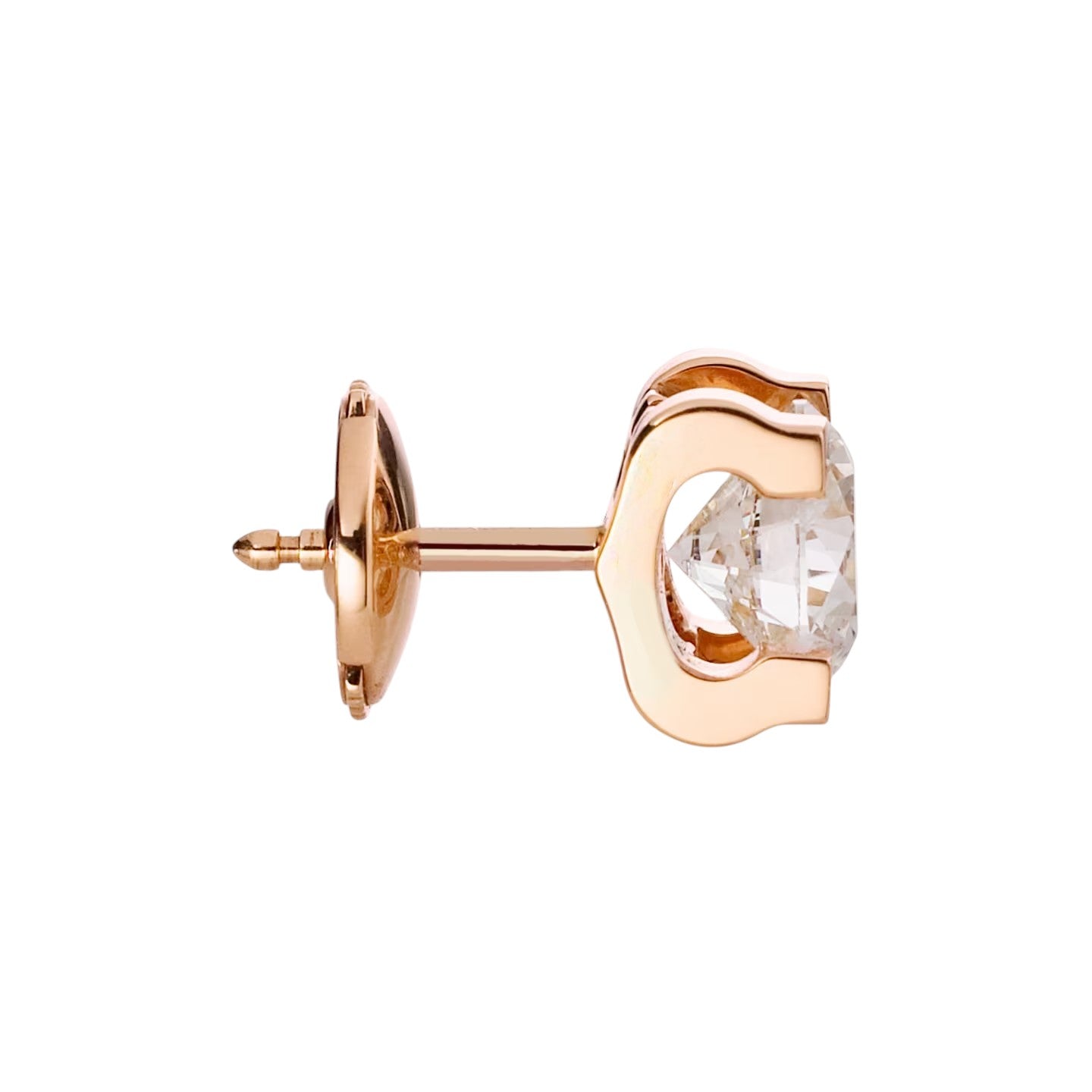 C de Diamond Stud Earrings - Signature Logo Motif - Brilliant-Cut Round Diamond Elegance