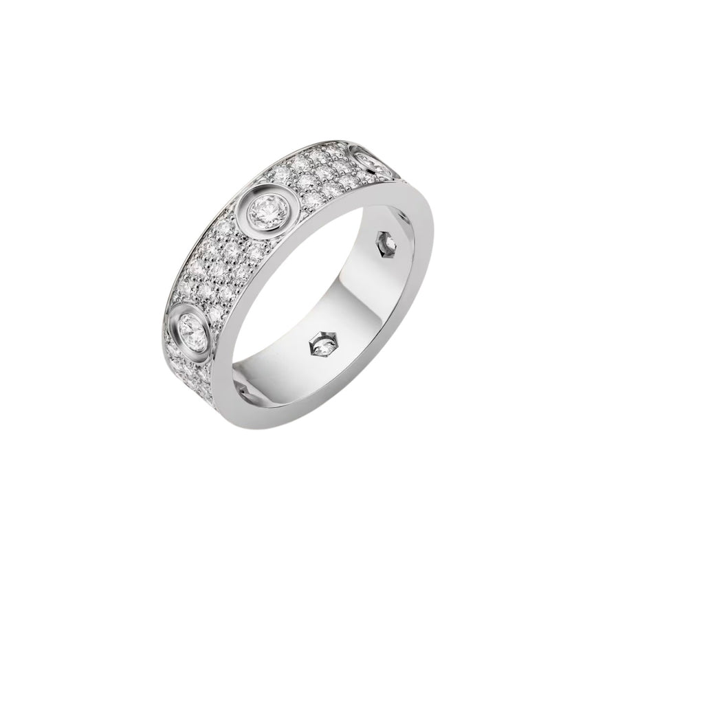 LOVE 5.5mm Full-Pavé 6-Diamond Ring