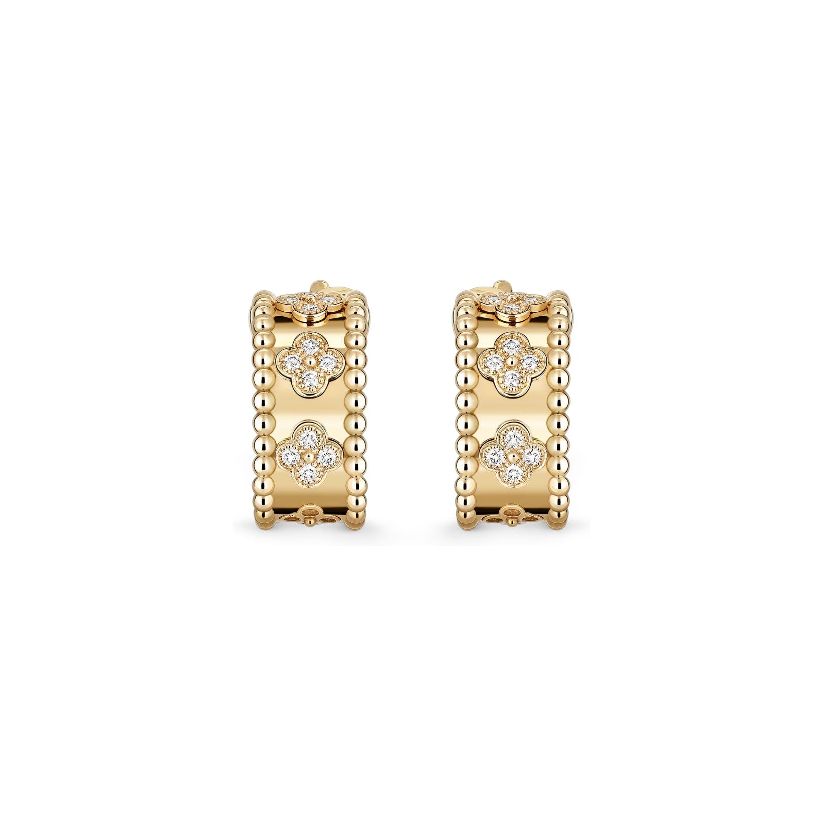 Kaleidoscope Clover Hoop Earrings - Luxury Patterned Huggie Hoops