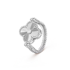 Kleeblatt-Ring aus Weißgold, wendbar