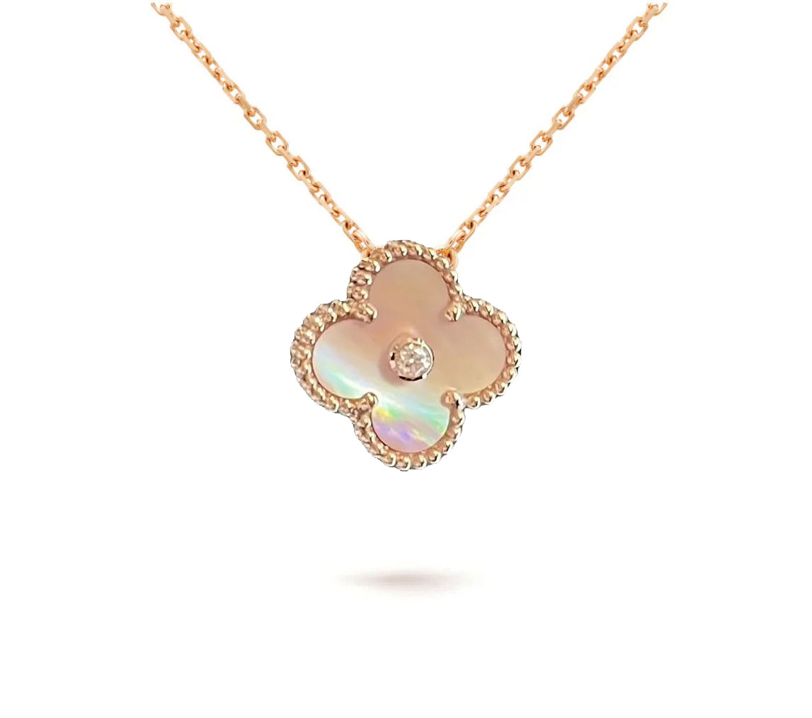 Limited Edition Christmas Clover Flower Necklace - 15mm Annual Collectible Pendant