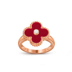 Glücksklee-Ringkollektion aus Roségold mit Diamantakzent