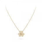 Pavé Diamond Flower Charm Necklace