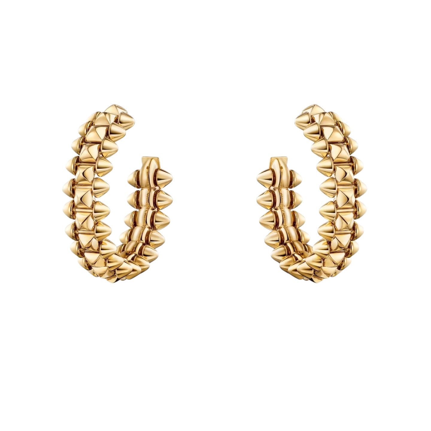 Clash de Hoop Earrings - Small Model - Architectural Studs & Iconic Beads - Modern Contrast Aesthetic