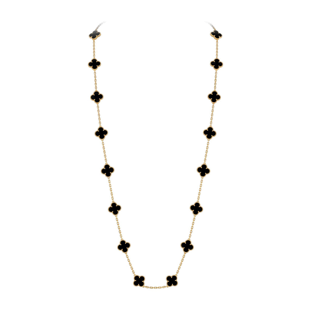 Klassische 20-Motiv Kleeblatt-Halskette Gold-Kollektion