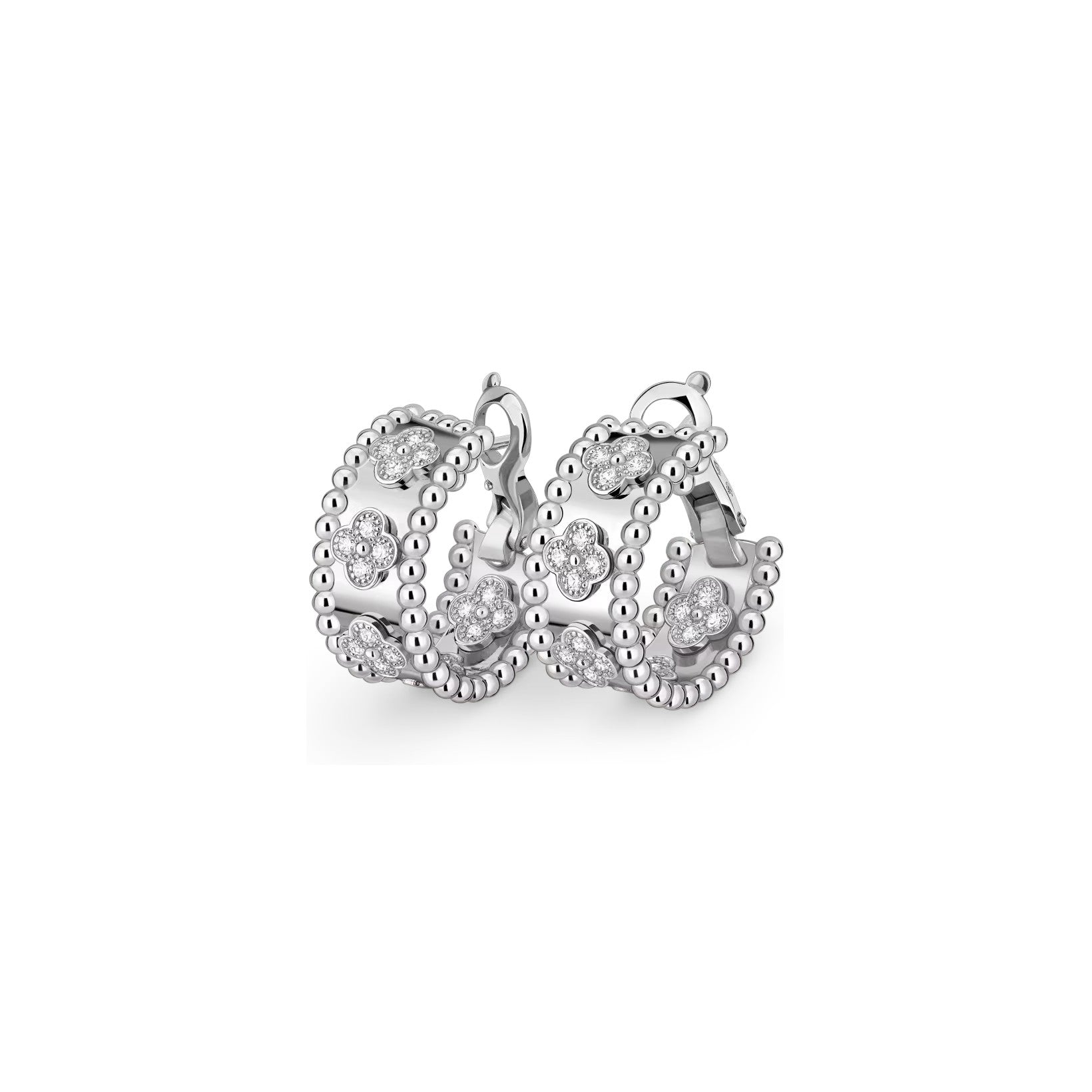 Kaleidoscope Clover Hoop Earrings - Luxury Patterned Huggie Hoops