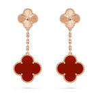 Clover Dual-Motif Statement Stud Earrings - Double-Charm Collection