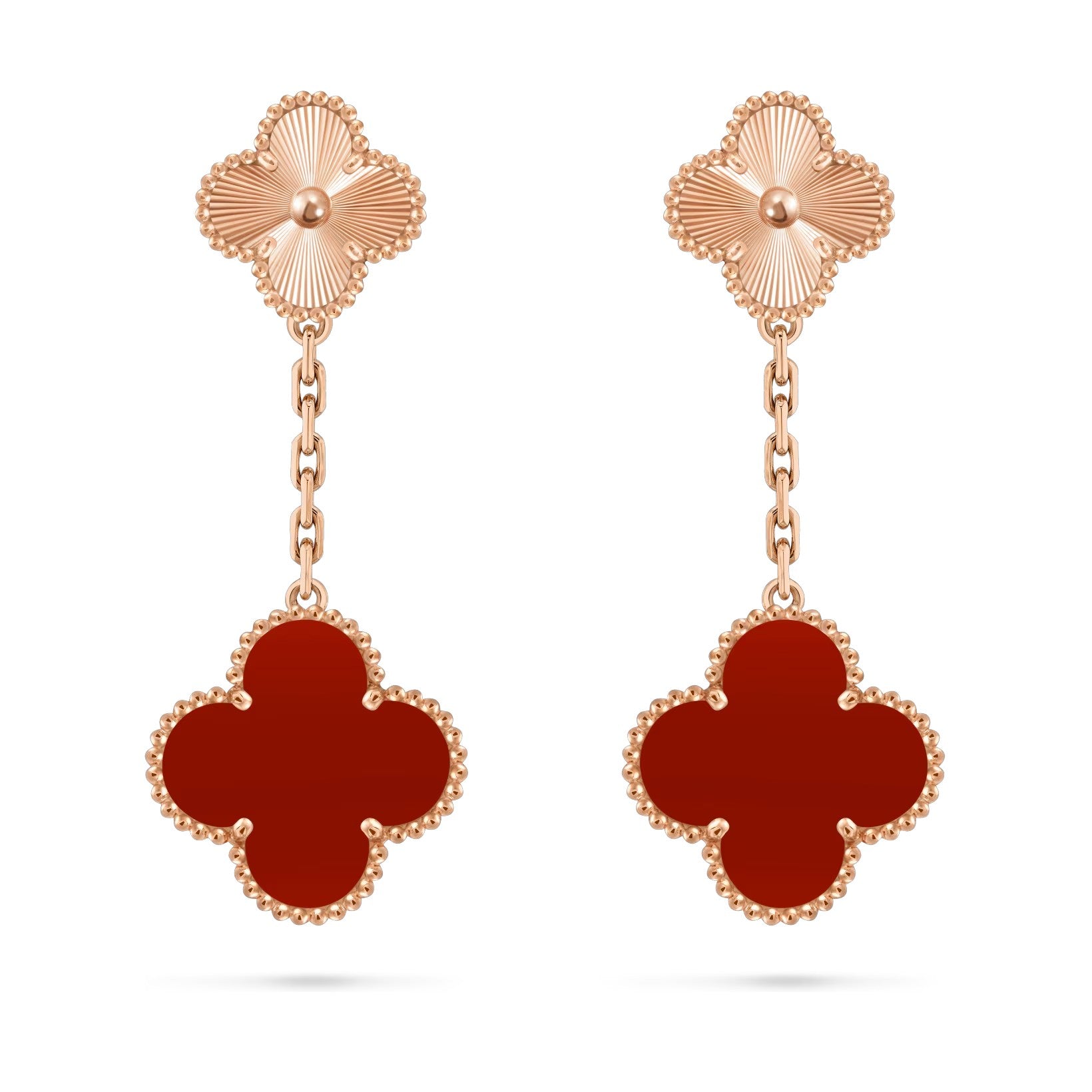 Clover Dual-Motif Statement Stud Earrings - Signature Double-Charm Design Collection