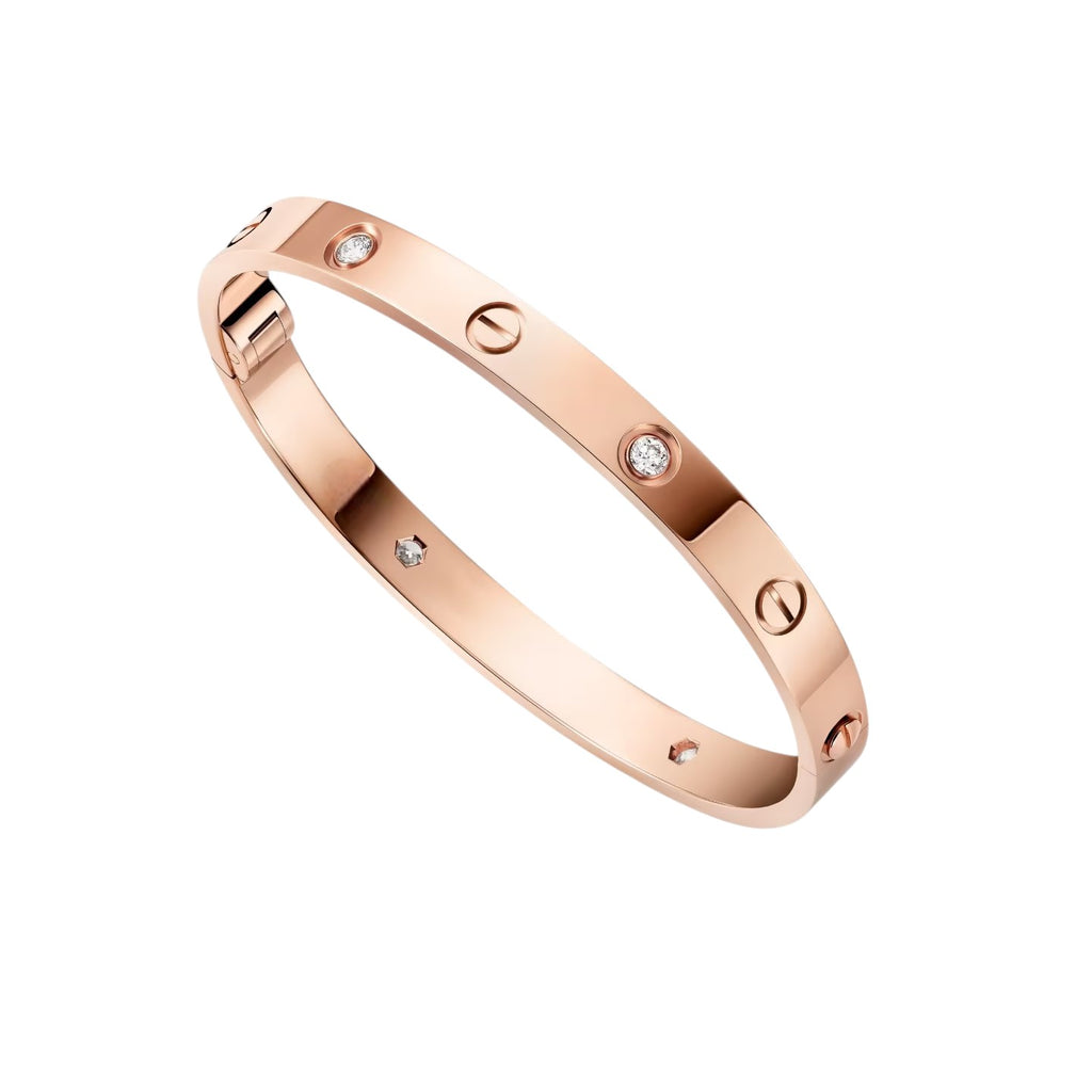Classic 6.1mm Love Single-Screw Closure Bangle - 4-Diamond