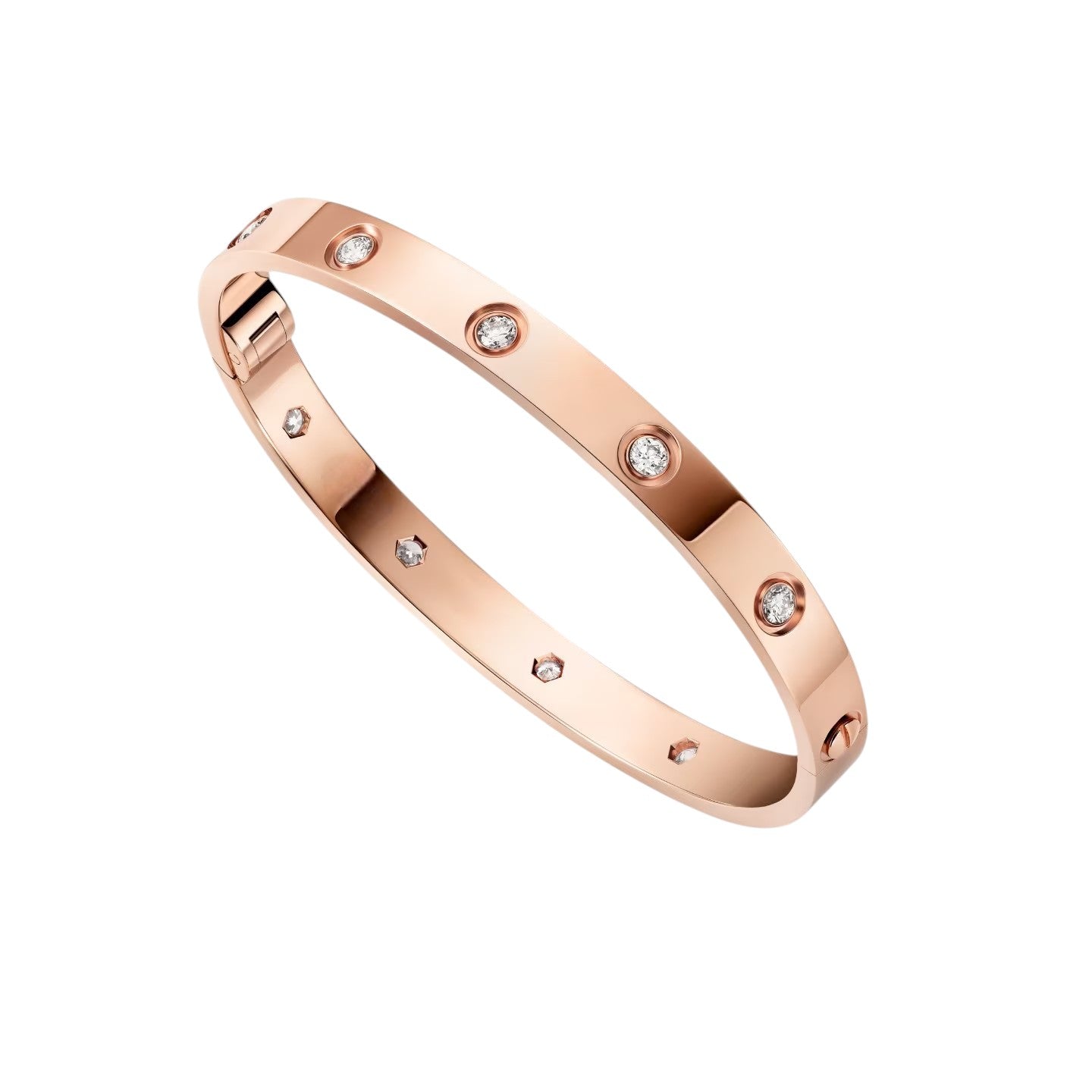 Classic 6.1mm Love Single-Screw Closure Bangle - 10-Diamond
