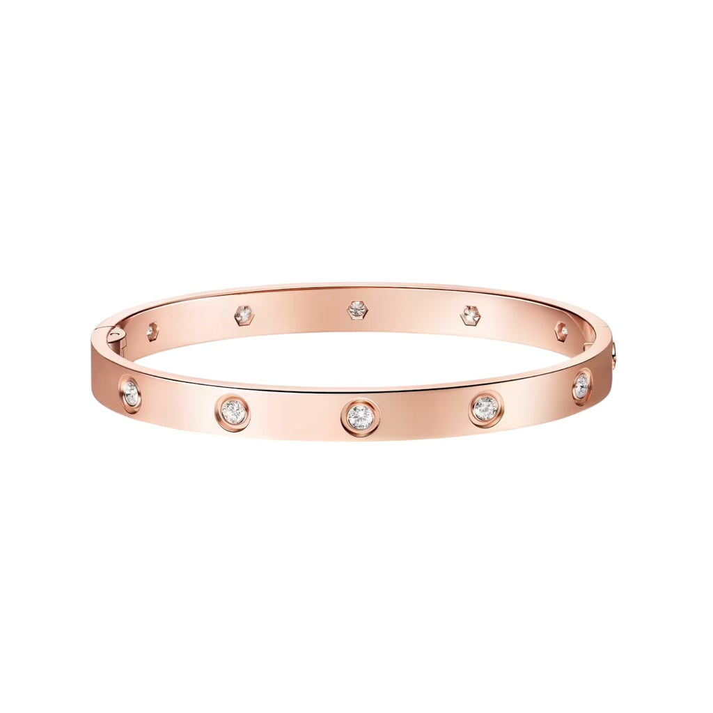 Classic 6.1mm Love Single-Screw Closure Bangle - 10-Diamond