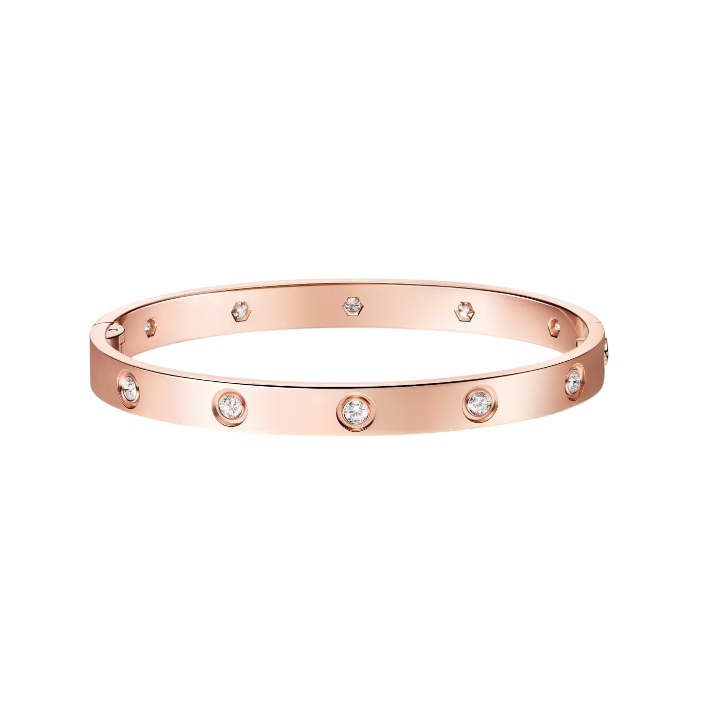 Classic 6.1mm Love Single-Screw Closure Bangle - 10-Diamond