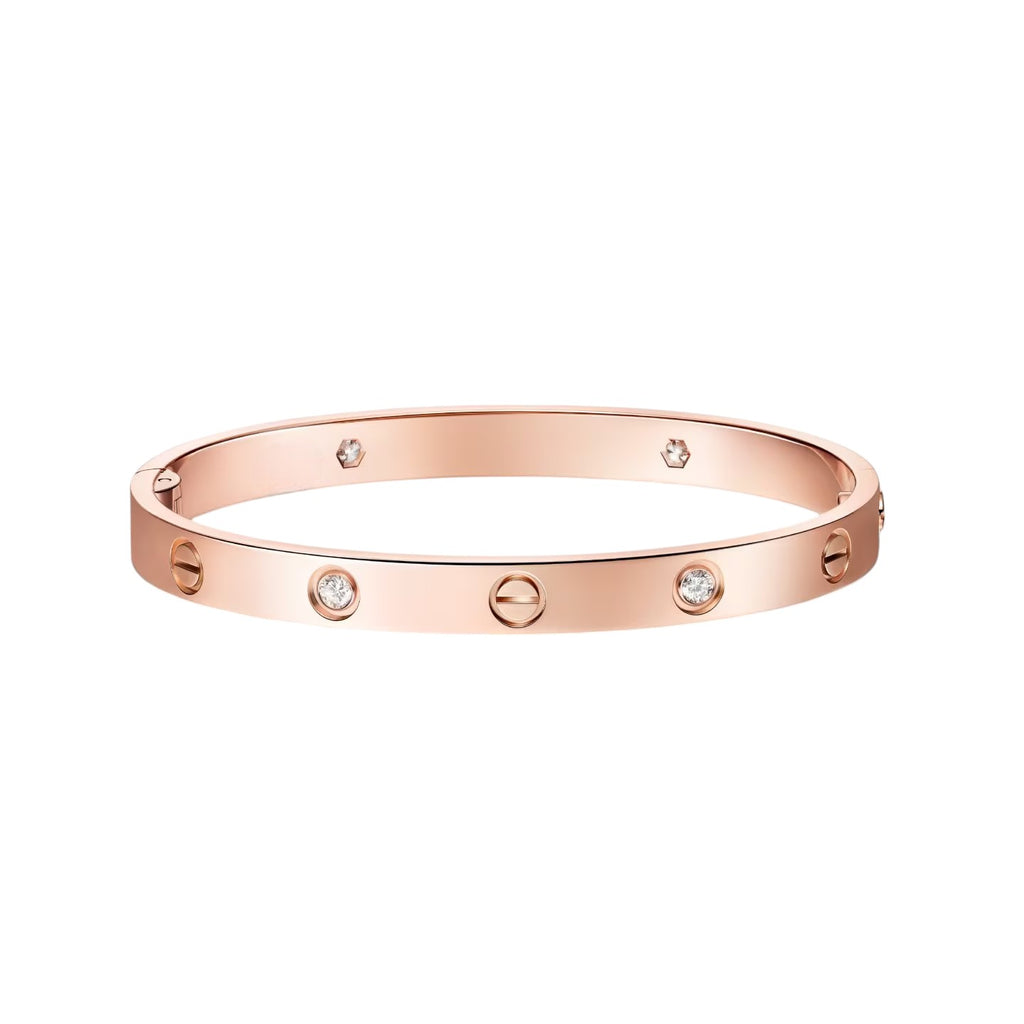 Classic 6.1mm Love Single-Screw Closure Bangle - 4-Diamond