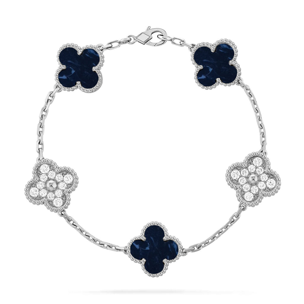Lucky Clover 5-Motif Bracelet - Pietersite Collection