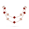 Klassische lange Halskette „Lucky Clover“ mit 20 Motiven, Roségold-Kollektion
