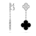 Clover Dual-Motif Statement Stud Earrings - Double-Charm Collection