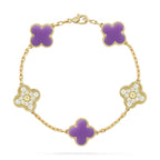 Lucky Clover Armband mit 5 Motiven – Lavender Kollektion