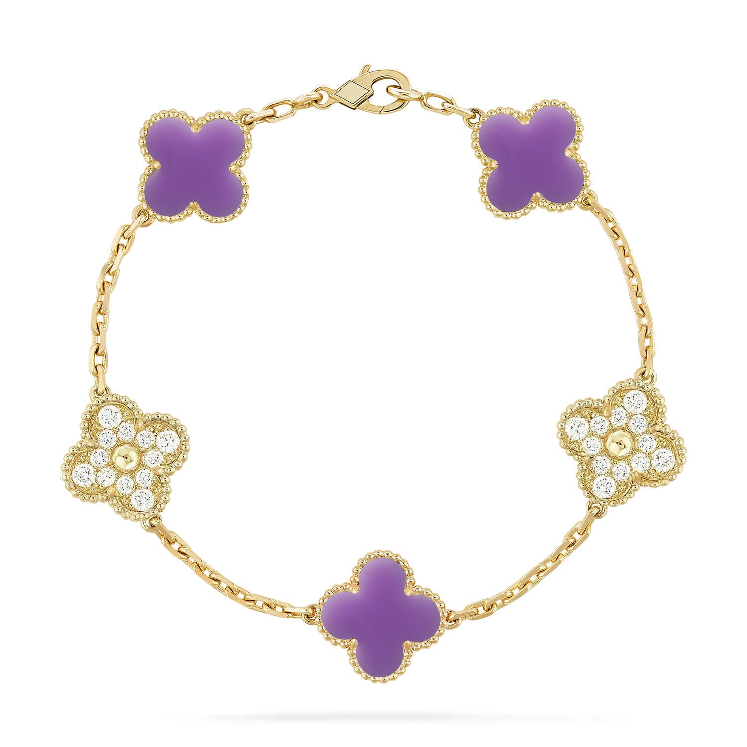Lucky Clover Armband mit 5 Motiven – Lavender Kollektion