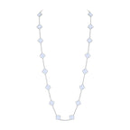 Classic 20-Motif Lucky Clover Long Necklace White Gold Collection