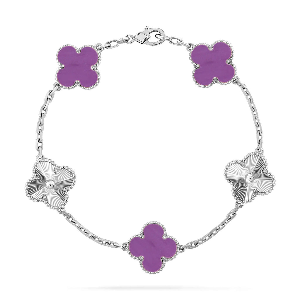 Lucky Clover 5-Motif Bracelet - Violet Collection