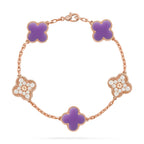 Lucky Clover Armband mit 5 Motiven – Lavender Kollektion