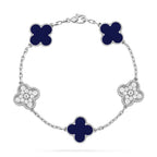 Lucky Clover 5-Motif Bracelet - Lapis Lazuli Collection