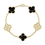 Lucky 5-Motif Clover Pulsar Resonance Bracelet - Natural Energy Gemstone