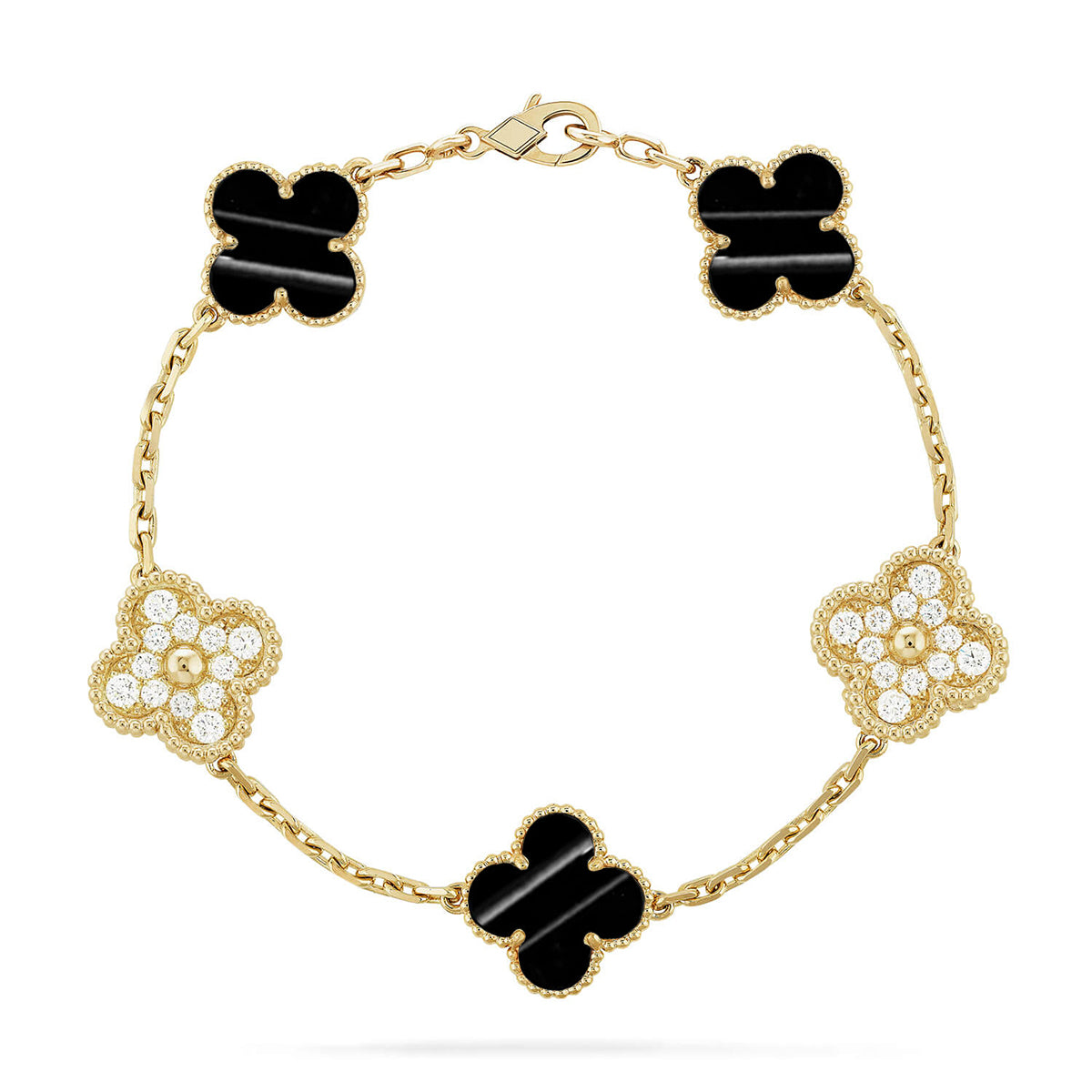 Lucky 5-Motif Clover Pulsar Resonance Bracelet - Natural Energy Gemstone