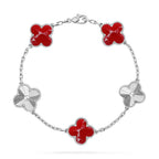 Armband Glücksklee 5 Motive – Kollektion Roter Larimar