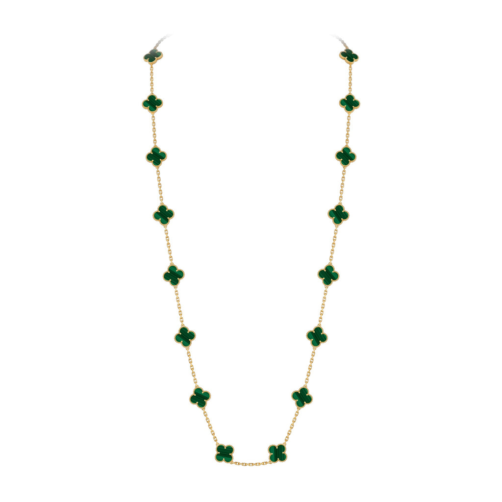 Klassische 20-Motiv Kleeblatt-Halskette Gold-Kollektion