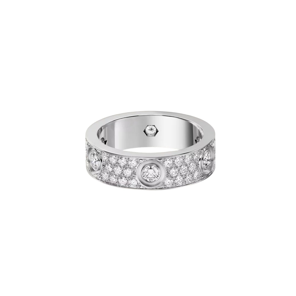 LOVE 5.5mm Full-Pavé 6-Diamond Ring