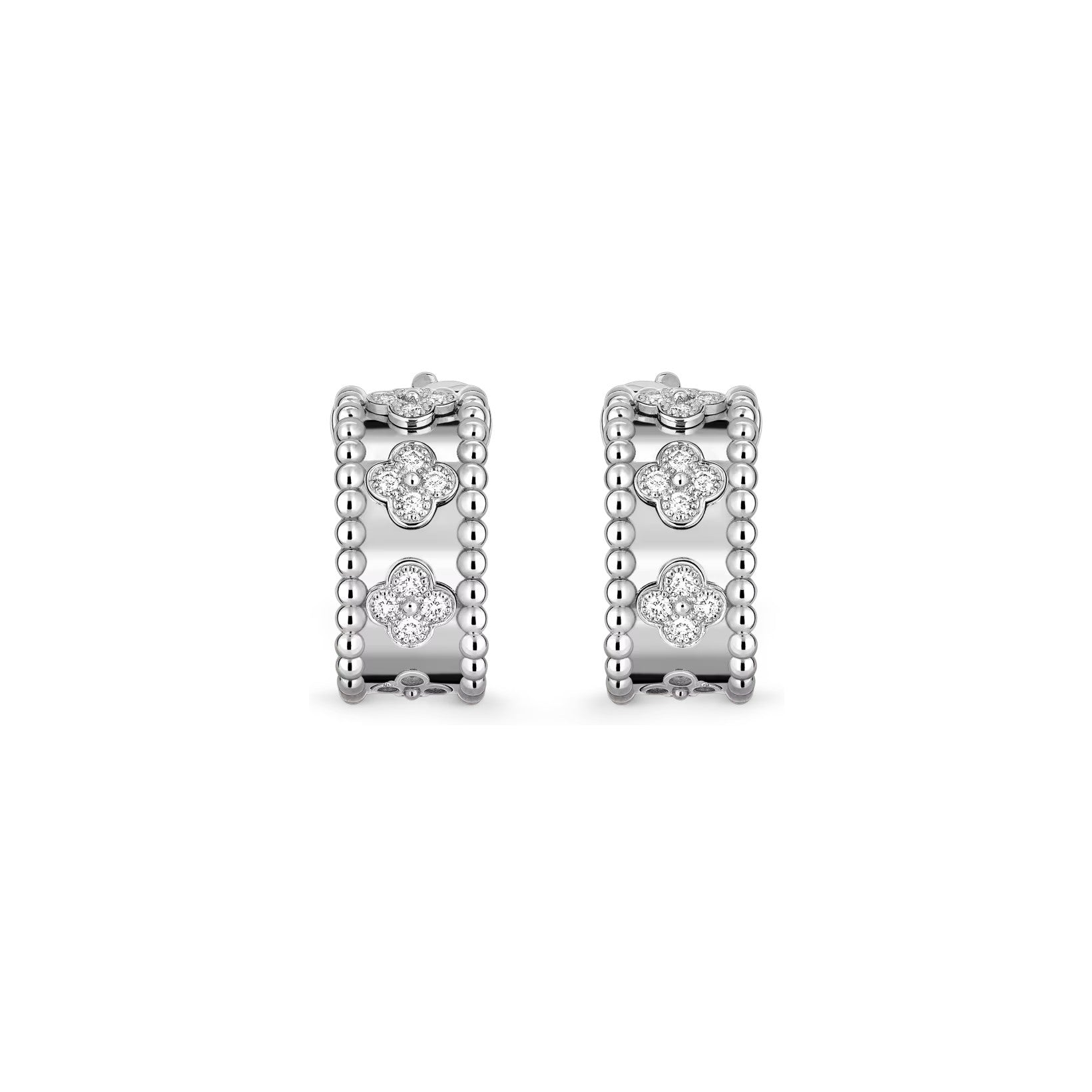 Kaleidoscope Clover Hoop Earrings - Luxury Patterned Huggie Hoops