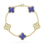 Lucky Clover 5-Motif Bracelet - Blue Larimar Collection