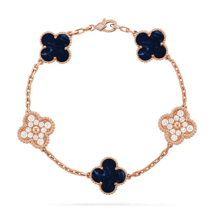 Lucky Clover 5-Motif Bracelet - Pietersite Collection
