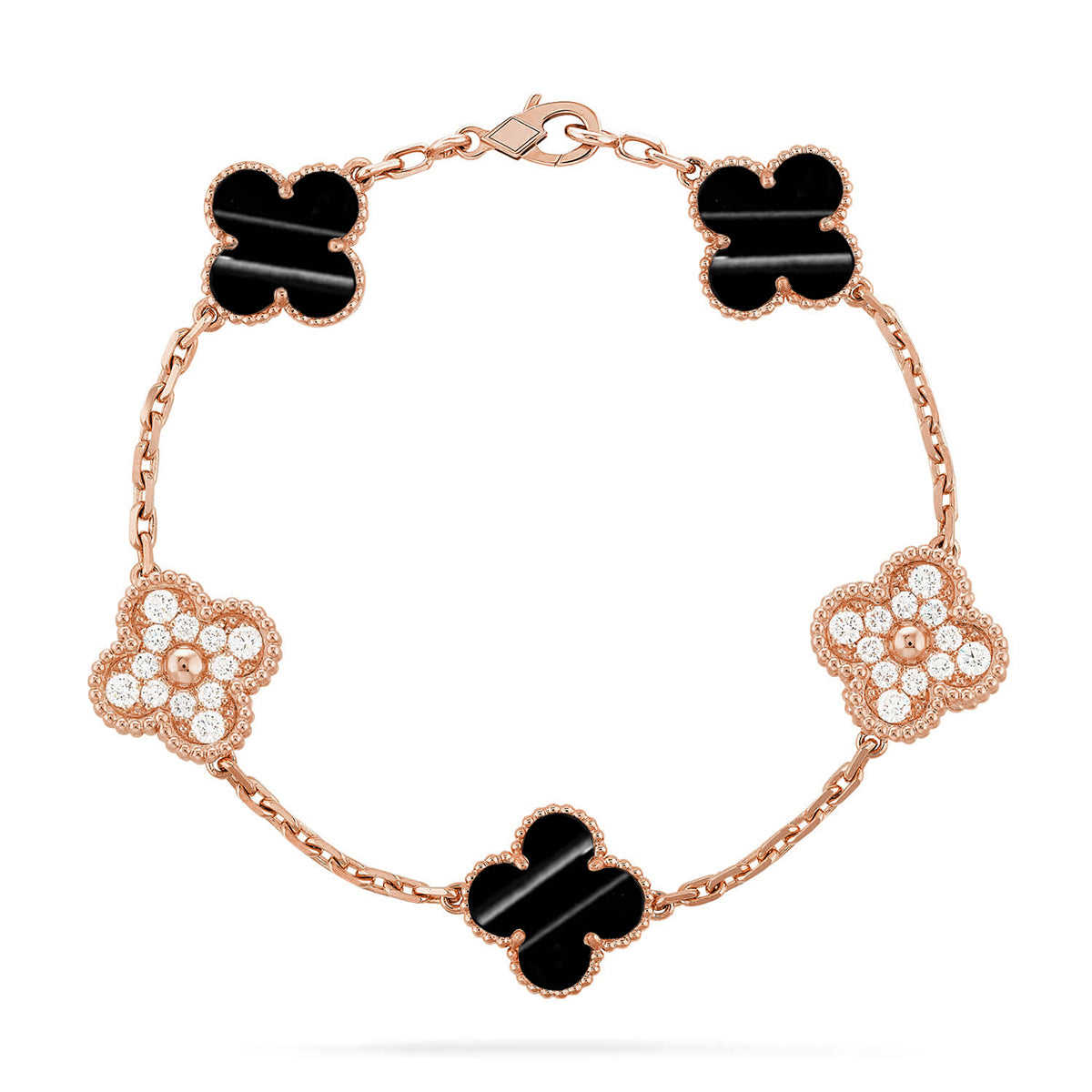 Lucky 5-Motif Clover Pulsar Resonance Bracelet - Natural Energy Gemstone